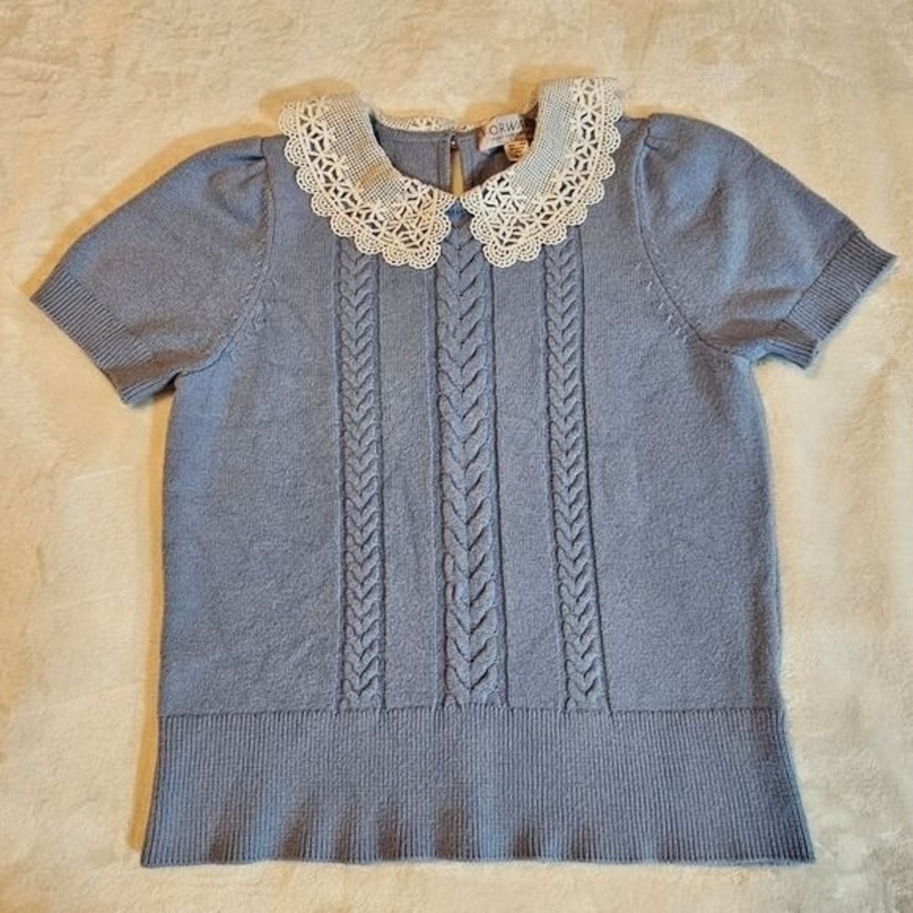 Forward Young Contemporary Short Sleeve Sweater Women's Size Medium Grandmacore